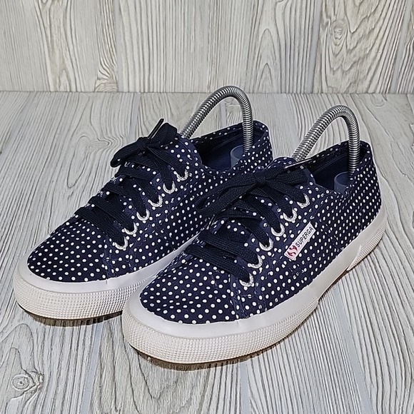 Superga Navy Polka Dot Sneakers - Picture 10 of 11
